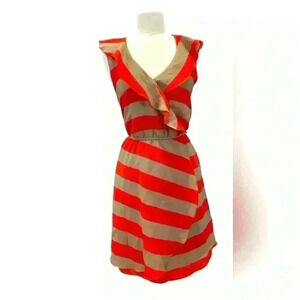 BCBGeneration orange and tan dress